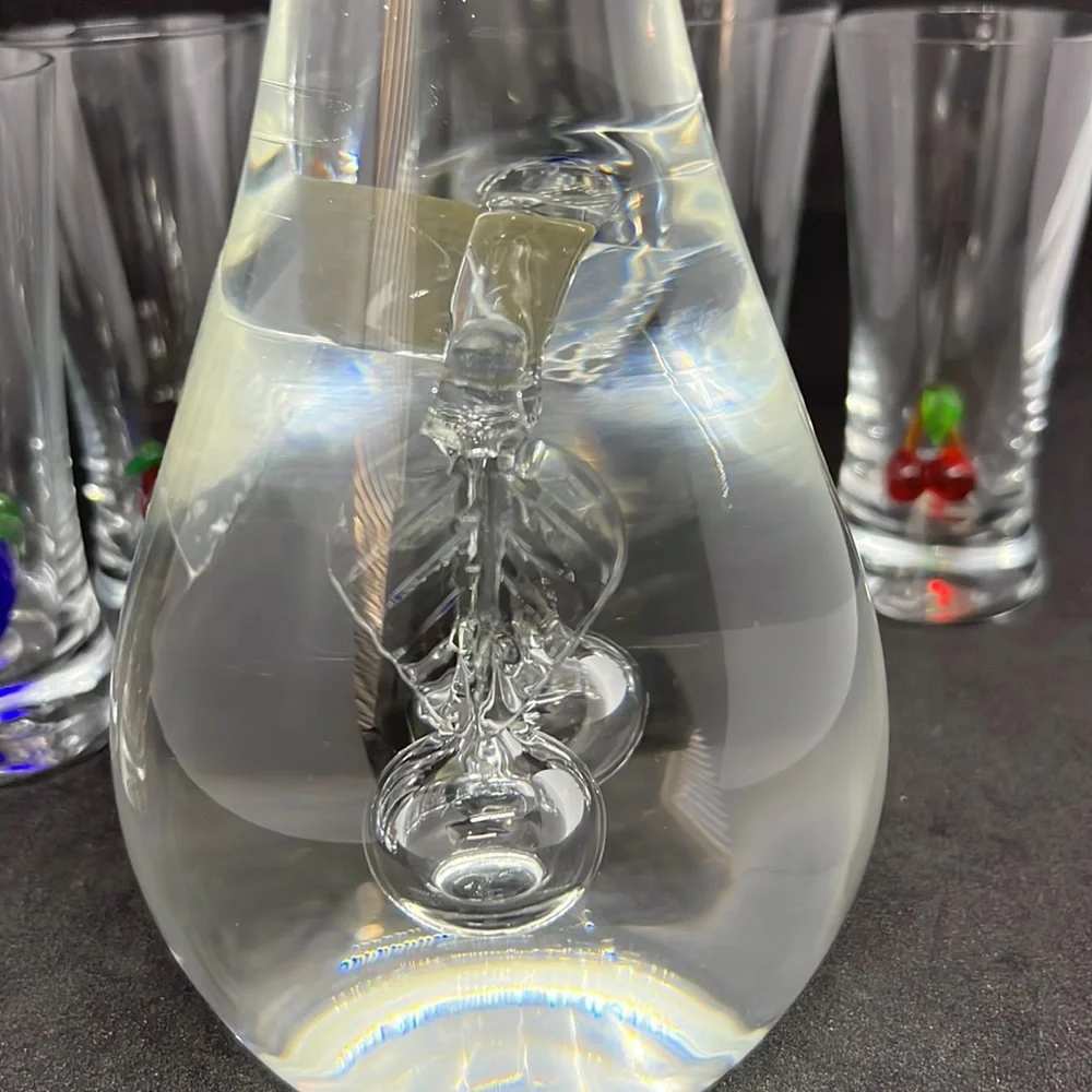 Vintage Rare Decanter and Fruit Detail Shot Glasses Set - Picture 8 of 10